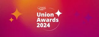Union Awards 2024 logo over gradient pink and orange background